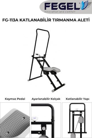 Fg-113a Katlanabilir Tırmanma Aleti Ev Tipi Kardiyo Ve Spor Egzersiz Cihazı Siyah