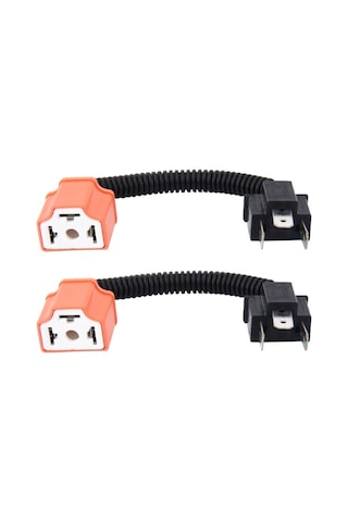 Sones 2 Adet H4 Araba Hıd Xenon Far Erkek Kadın Dönüşüm Kablosu İle Seramik Adaptör Soketi