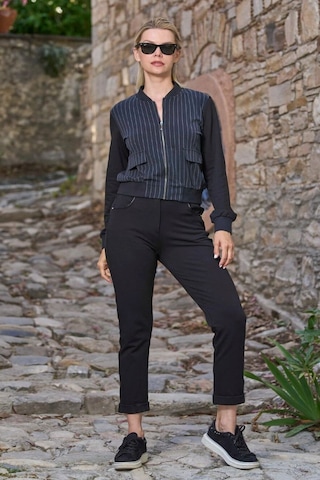 Cossy By Aqua 26007 Kadın Uzun Kollu Dik Yaka Önden Fermuarlı Spor Takım-antrasit Antrasit