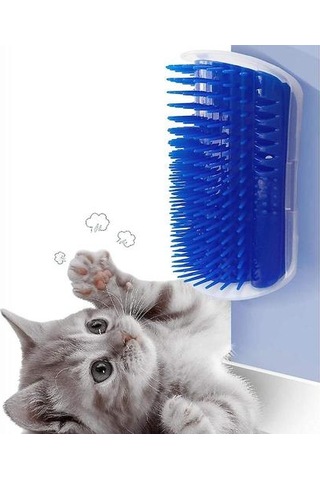 2 Paket Kedi Bakım Fırçası, Kedi Yüz Kazıyıcı, Kısa Uzun Kürk Kediler İçin Kedi Masaj Tarakları Mavi