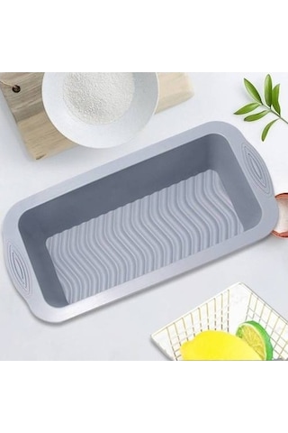 Fastbuy 8 Inç Gri Yuvarlak Silikon Kek Kalıbı, Kare Dikdörtgen Fırın Tavası, Tost Pişirme Kapları Gri