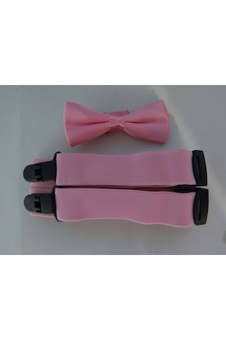 Pembe Çocuk Papyonu / Pembe Çocuk Pantolon Askısı Pembe