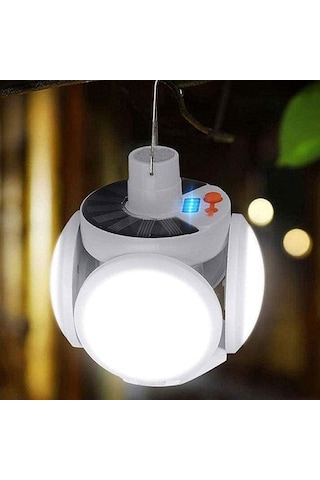 Yeni Nesil Solar Led Lamba Katlanır 5 Kanatlı 45 Ledli Şarjlı Ve