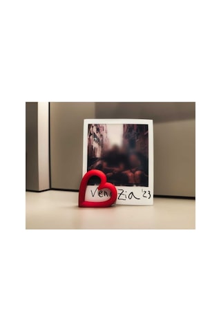 Kalp Tasarımlı Polaroid Fotoğraf Tutucu & Dekoratif Fotoğraf Standı - Çok Renkli 2 adet