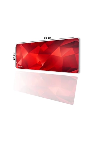 Sonictouch Ultragrand Kızıl Prizma Gamer Oyuncu Xxl Kırmızı Klavye Mouse Pad 40x90cm Mousepad