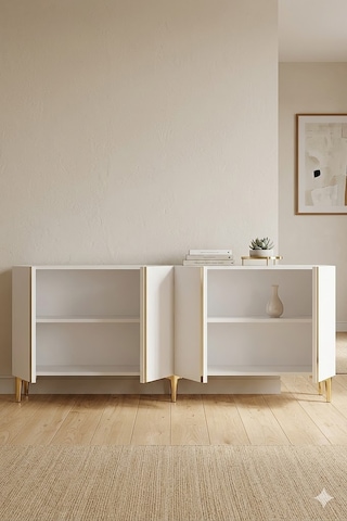 Ka1898bg Anka Konsol Ve Tv Sehpası Beyaz-gold 180cm