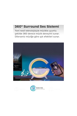Kablosuz Masaüstü Hoparlör, Çalar Saat Ve Radyo Alarm Özellikli Şarj Standı, Beyaz Renk