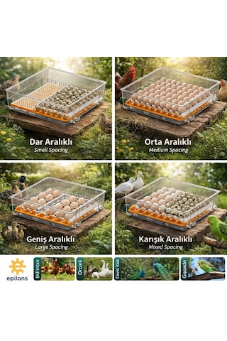 Ep120 Yumurta Kapasiteli Tam Otomatik Kuluçka Makinesi Yeni Nesil Harici Suluklu, Dijital Nem Ve Sı