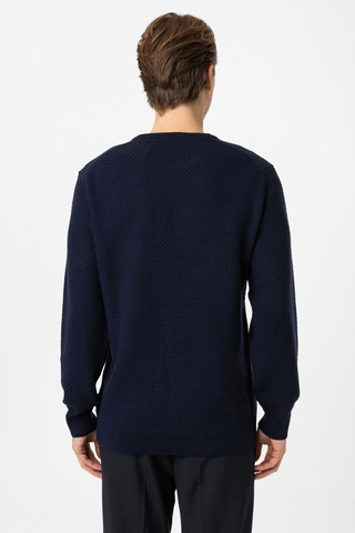 Back And Bond Lacivert Regular Fit Pamuklu Bisiklet Yaka Triko Kazak