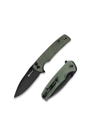 Sencut Sachse Flipper & Button Lock & Thumb Stud Knife Micarta Handle Çakı Yeşil