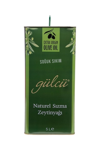 Gülcü Soğuk Sıkım Naturel Sızma Zeytinyağı Teneke 5 L