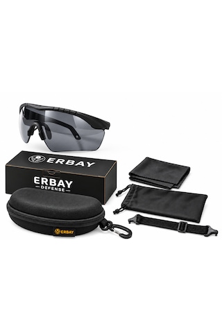 Erbay Raven V1 Tek Lensli Füme Taktik Koruyucu Gözlük Askeri Atış Airsoft Outdoor Uv400 Anti Fog Anti Scratch Ansı Z87.1 En 16321:2022