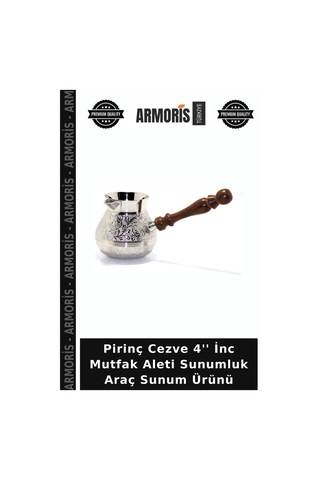 Pirinç Cezve 4'' İnc Mutfak Aleti Sunumluk Araç Sunum Ürünü Çok Renkli