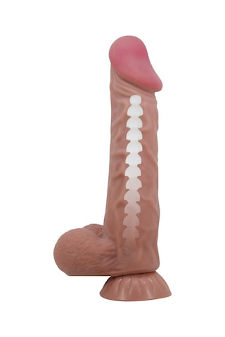 Lilitu Shop Belden Bağlamalı 24 CM Kıkırdak Yapılı Çift Katmanlı Melez Gerçekçi Dildo Penis