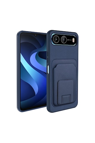 Maks Technology İnfinix Hot 60i 5g Kılıf Kartlıklı Tpu Mkst Bikart Kapak - Lacivert
