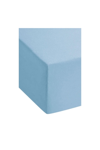 2 Adet Düz Pamuklu Tek Kişilik 120 X 200 Cm Lastikli Penye Çarşaf-açıkgri-mavi