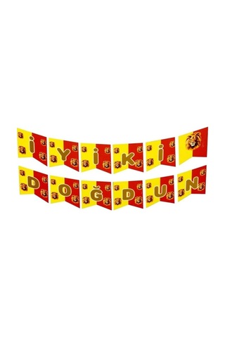 Sarı Kırmızı Taraftar Iyi Ki Doğdun Banner Ve 5 Adet Sarı Balon - 5 Adet Kırmızı Balon Set