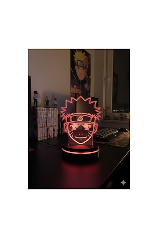 Naruto 3d Led Lamba Anime Severler İçin Renkli Masa Lambası Çok Renkli