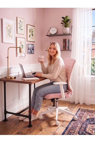 Zeon Büro Ofis Sistemleri // Comfort Milkshake Ofis Çalışma Koltuğu Pembe - Beyaz