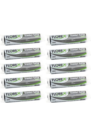 Florex Standart Battal Boy Çöp Torbası 72x95 Cm 10'lu Rulo Siyah 10 Rulo (100 Adet)