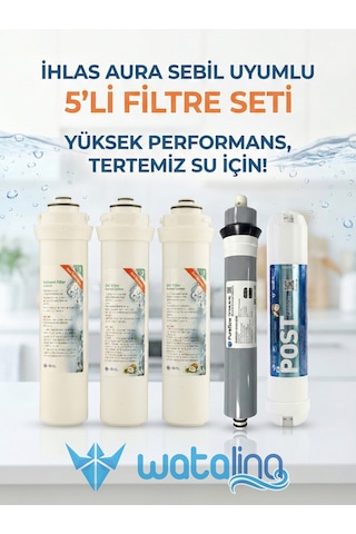 Ihlas Aura Cebilon Unique Dijital Su Arıtma Cihazı Uyumlu 5'li Ön Filtre Seti