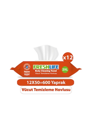 Vücut Temizleme Havlusu 12x50 600 Yaprak Tekli
