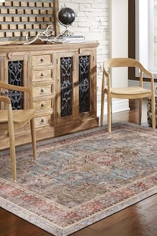 Desenli Şönil Pamuk Tabanlı Yıkanabilir Kaymaz Antibakteriyel Salon Halısı 80x300 Çok Renkli