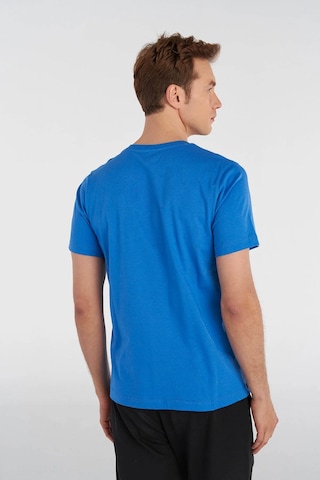 Hummel Hmlelemental Logo Cotton Tee Mavi Erkek T-shirt 911947-7837 Mavi