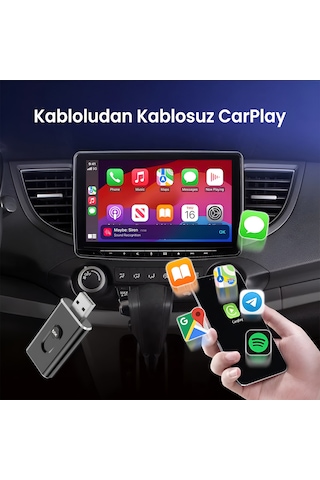 Bix Cb02 2.4g/5g Wifi Carplay Android Auto Kabloludan Kablosuza Çevirici Usb-a Usb-c Çift Uçlu Hibrit Adaptör Diğer