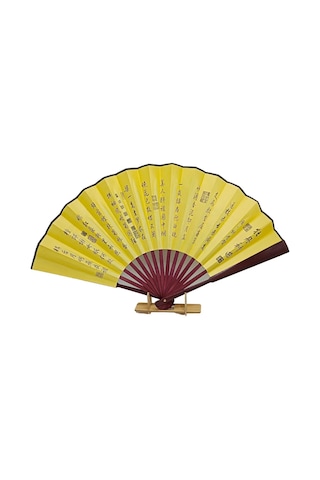 Çin Bambu Keten Kumaş Yelpaze Ak01 Büyük Boy 60cm No.1 Adet-1