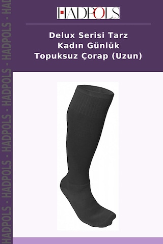 Hadpols Delux Serisi Tarz Kadın Günlük Topuksuz Çorap Uzun Çok Renkli