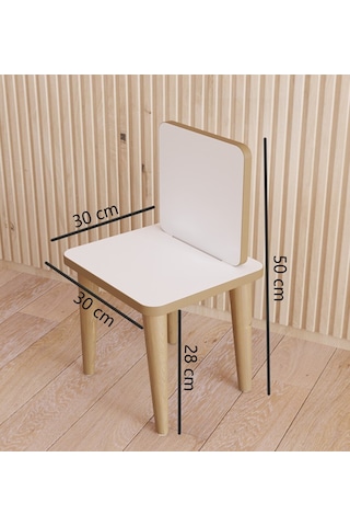 Fahrettin Küçük Çocuk Sandalyesi Çocuk Oturağı Ahşap Sandalye Montessori Sandalye Beyaz