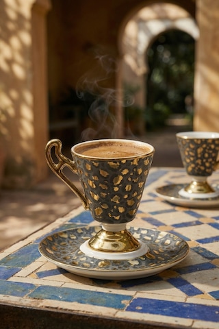 Talina 2 Kişilik Kahve Fincan Takımı - 90 Ml Siyah