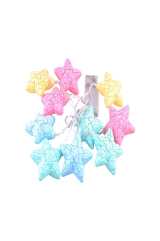 10lu Renkli Yıldız Şeklinde Dolama Led 1,5 Metre Renkli