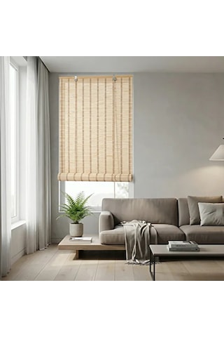 Koçtaş Stilera Ahşap Stor Perde Krem 150 x 180 CM