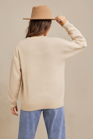 Fashion Friends Nakışlı Kadın Kazak 25k0313k1 Ekru