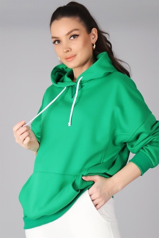 Sweetness Kadın Yeşil Kapüşonlu Sweatshirt Yeşil