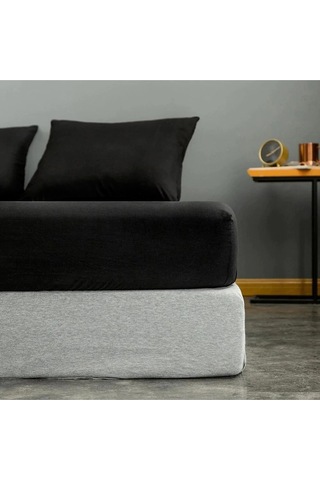 Eponj Home Lastikli Çarşaf + Yastık Kılıfı Tek Kişilik Basic Siyah