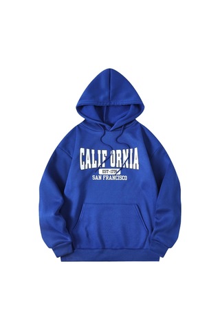Uyguntarz Unisex The 1997 Travel Baskılı Sweatshirt Mavi
