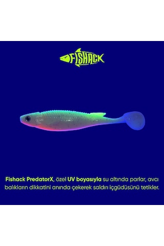 Silikon Sahte Balık - 10g 100mm - Fishack Predatorx - Uv Boyalı - Mist