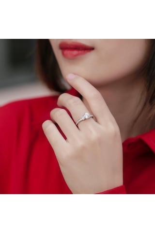 Bague Ringen 925 Gümüş Set 0.5ct-3ct18 Mozanit Sadece Aşk Serisi Kadın Basit Moda Ayarlanabilir Yüzük Includes Gift Box Certificate 2ct