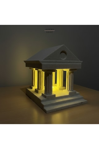 Antik Yunan Tapınağı Dekoratif Işıklı Obje / Gece Lambası