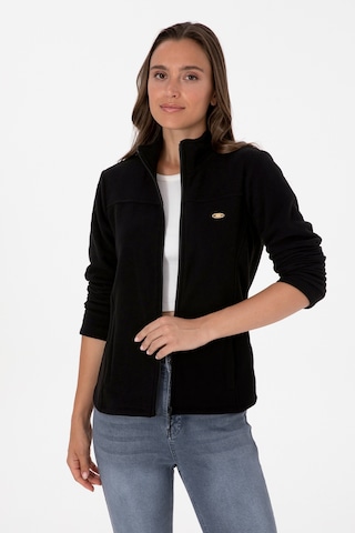U.S. Polo Assn. Kadın Siyah Fermuarlı Dik Yaka Polar Sweatshirt 50316729-VR046