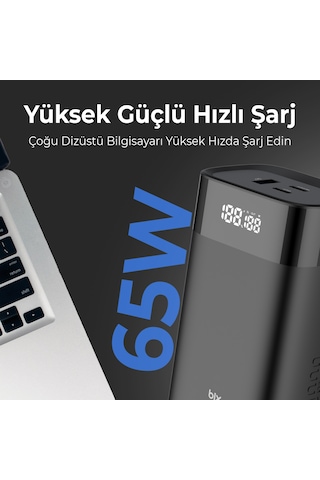 Bix Pb65w 20000mah Usb Ve 2 Type-c Pd 65w Üç Çıkışlı Powerbank