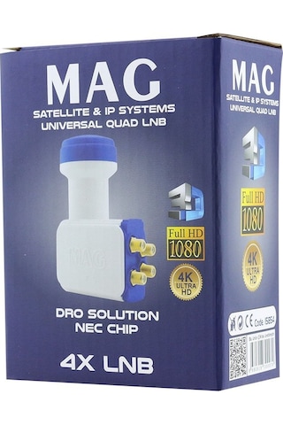 Ayt Mag Altın Uçlu Dörtlü Lnb Çanak Anten Uydu Lnbsi 4 Lü