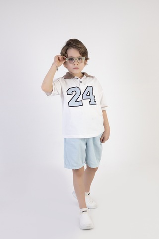 Harika Kids Erkek Çocuk Yakalı Gabardin Şortlu 2'li Takım 001