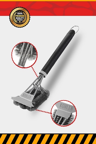 Kohlen Mangal Izgara Barbekü Temizleme Fırçası Kazıyıcı - 41 Cm,