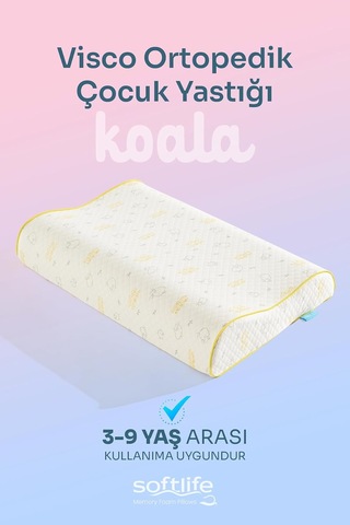 Visco Boyun Destekli Çocuk Yastığı 47x32x8/6 Cm Genel