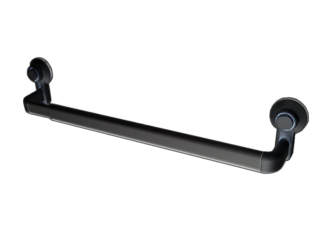 Geeksen Banyo İçin Delmezsiz Sürekli Süpürge Montajlı Genişletilebilir Paslanmaz Çelik Havlu Asma Çubuğu Siyah 52-82cm Diğer