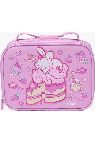 Out&about Teeny Tiny Square Lunchbox- Tavşan Desenli Isi Yalıtımlı Beslenme Çantası Açık Pembe